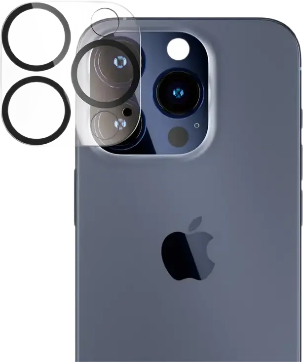 PanzerGlass PicturePerfect Camera Lens Protector for iPhone 15 Pro and 15 Pro Max, Tempered Glass, Shock and Scratch Resistant, Black