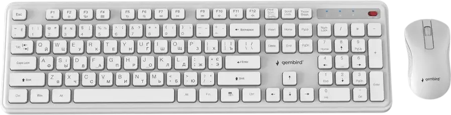 Set Tastatură + Mouse Gembird Slim Pro Business, Fără fir, Alb