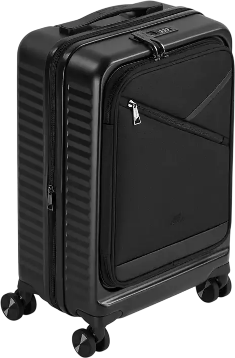 RIVACASE 8180 black Clark-ECO Hardshell carry-on hand cabin luggage 20"/34L