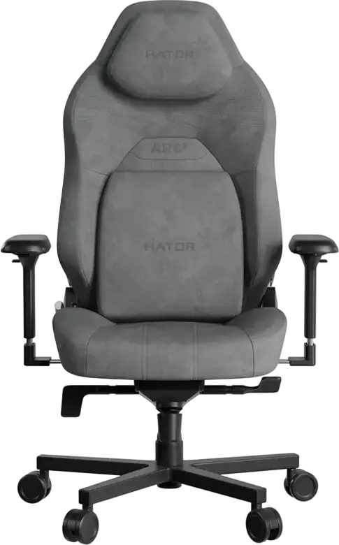 Scaun Gaming HATOR Arc 3 S, Material Velur, Cotieră 4D Reglabilă, Piston Clasa 4, Bază Aluminiu, Înclinare Spătar 170 Grade, Gri, HTC3446S