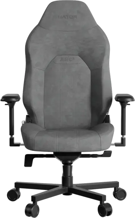 Scaun Gaming HATOR Arc 3 S, Material Velur, Cotieră 4D Reglabilă, Piston Clasa 4, Bază Aluminiu, Înclinare Spătar 170 Grade, Gri, HTC3446S