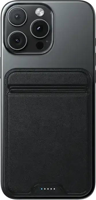 Внешний аккумулятор Satechi OntheGo Power Bank 10K, 10000мАч Qi2 Wireless Magnetic, мощность 15Вт беспроводная/20Вт USB-C, алюминий и экокожа с подставкой, Черный
