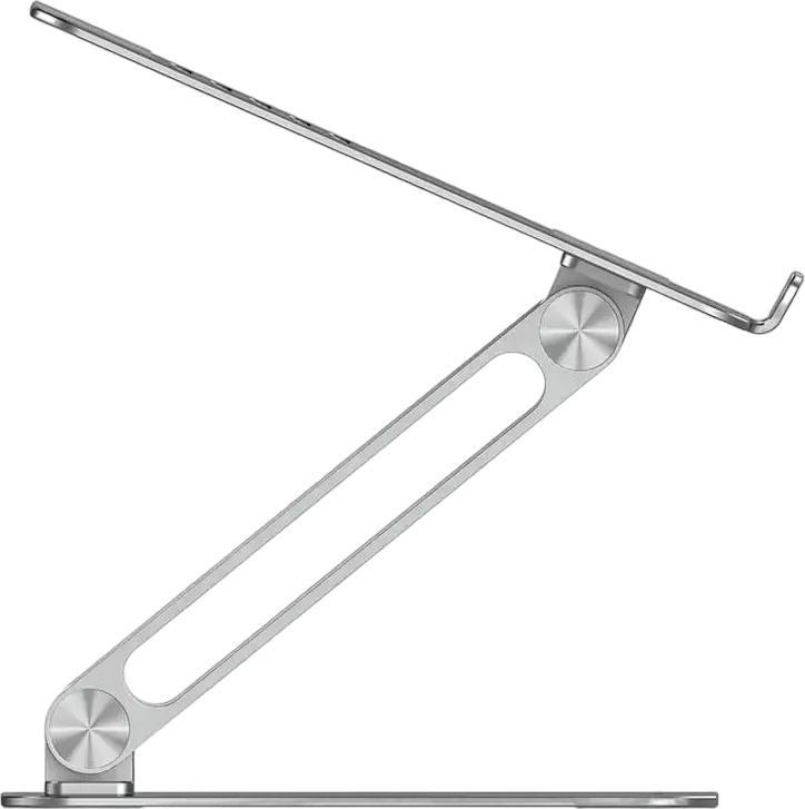 Nillkin ProDesk Adjustable Laptop Stand, Aluminum Alloy Foldable Riser for Laptops up to 17", Heat Dissipation Hollow Panel, Non-Slip Silicone, Color: Silver
