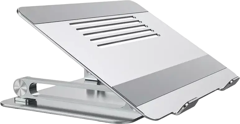 Nillkin ProDesk Adjustable Laptop Stand, Aluminum Alloy Foldable Riser for Laptops up to 17", Heat Dissipation Hollow Panel, Non-Slip Silicone, Color: Silver