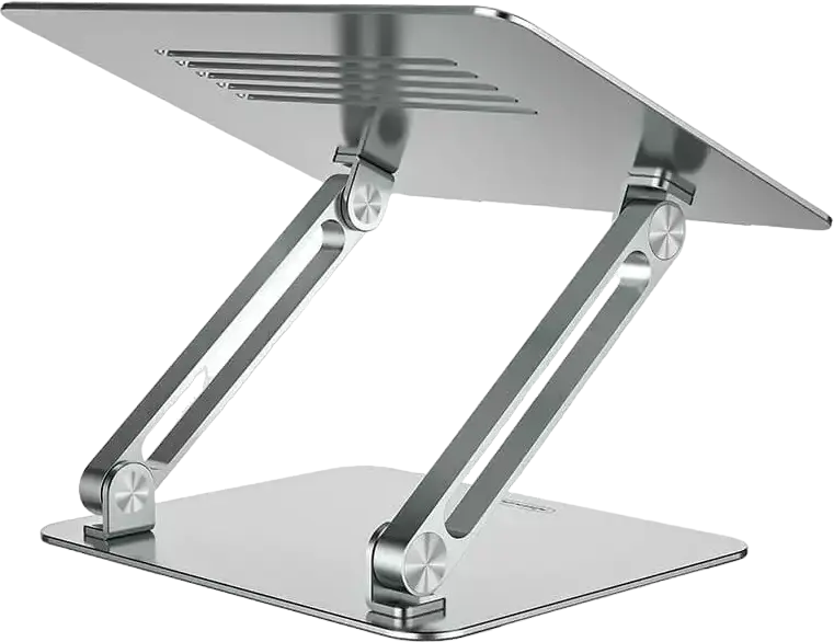 Nillkin ProDesk Adjustable Laptop Stand, Aluminum Alloy Foldable Riser for Laptops up to 17", Heat Dissipation Hollow Panel, Non-Slip Silicone, Color: Silver