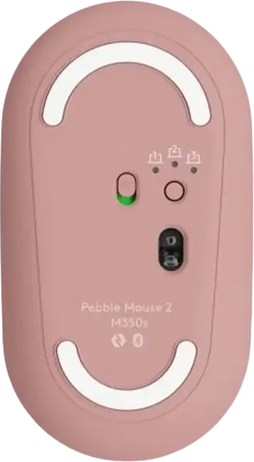 Logitech Pebble Mouse 2 M350S (MR0103) Wireless Bluetooth Mouse, Tonal Rose, 400-4000 DPI Optical Sensor, Logi Bolt Compatible, Slim Design, 24 Month Battery Life