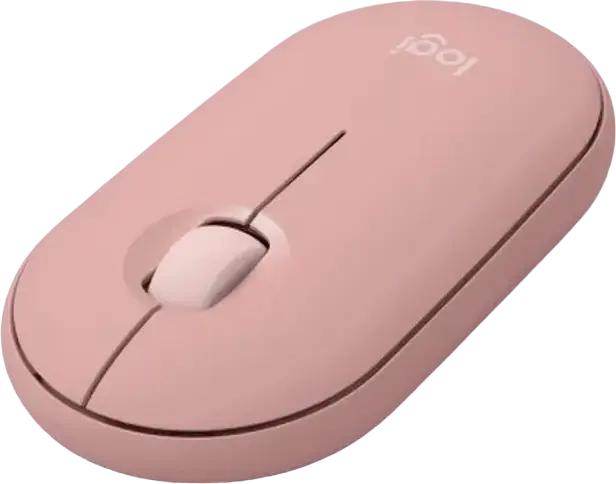 Logitech Pebble Mouse 2 M350S (MR0103) Wireless Bluetooth Mouse, Tonal Rose, 400-4000 DPI Optical Sensor, Logi Bolt Compatible, Slim Design, 24 Month Battery Life
