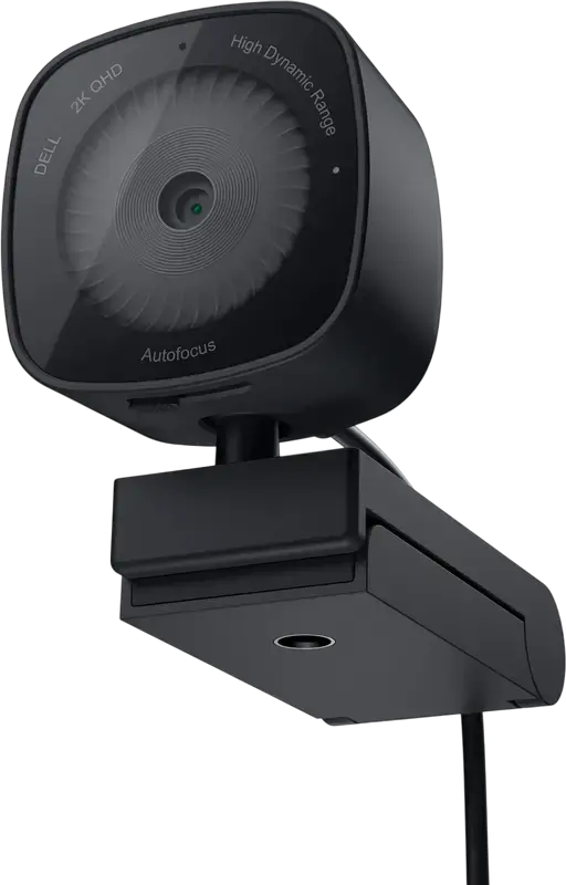 Dell WB3023 2K QHD Webcam, 2560 x 1440 Resolution, Sony Sensor, Autofocus, 78° FOV, HDR, Integrated Privacy Shutter, USB-A, Color: Black