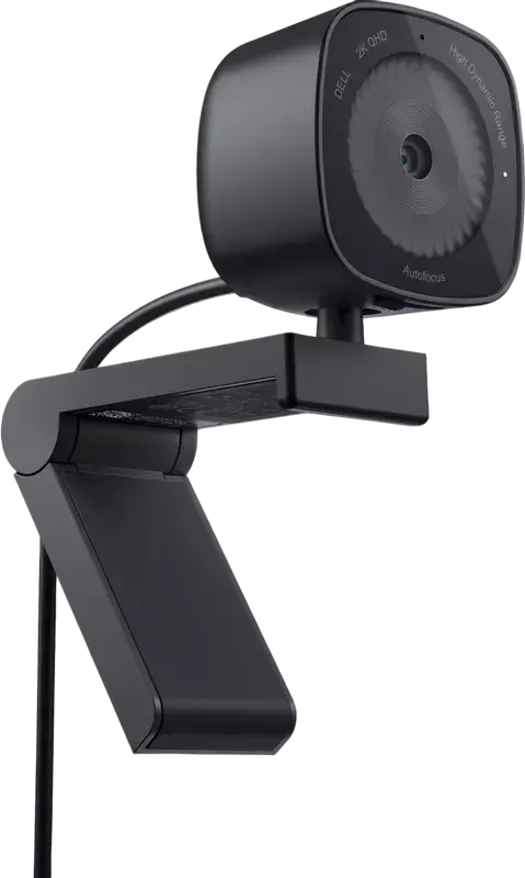 Dell WB3023 2K QHD Webcam, 2560 x 1440 Resolution, Sony Sensor, Autofocus, 78° FOV, HDR, Integrated Privacy Shutter, USB-A, Color: Black