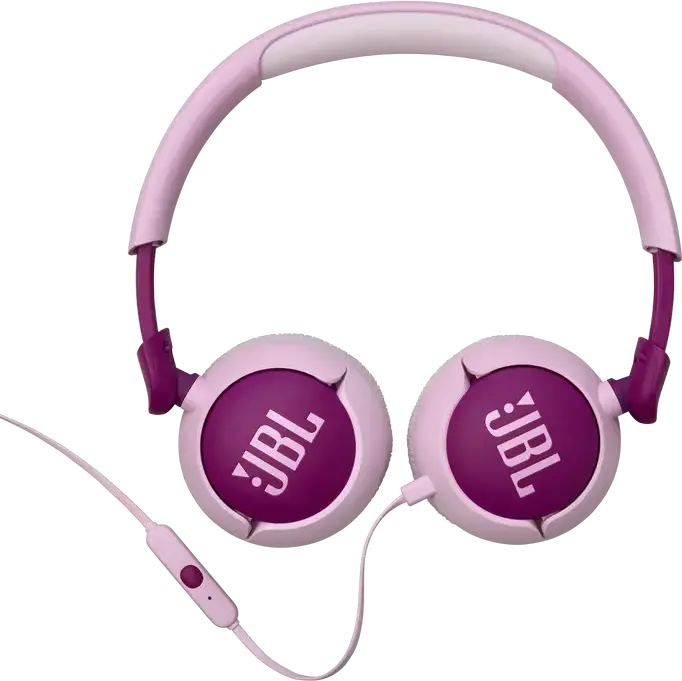 JBL Junior 320 (JR320) Wired On-Ear Headphones for Kids, 1m Cable, 32mm Dynamic Drivers, 85dB Volume Limit, Built-in Mic, Foldable Design, 3.5mm Jack