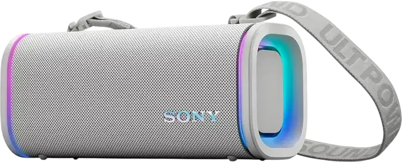 Sony ULT Field 5 Portable Bluetooth Speaker, Off-White, ULT POWER SOUND, Waterproof Dustproof Rustproof, 2-Way System with Passive Radiator, 360 Party Light, Shoulder Strap