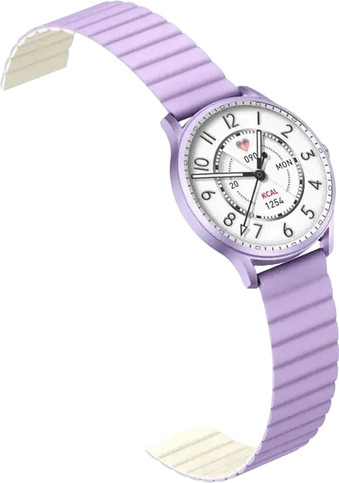 Kieslect Lora Women's Smartwatch, Violet, 3D Semi-AMOLED Round Display, Aluminum Alloy Case, Bluetooth Calling, IP68 Waterproof, Heart Rate, 70+ Sports Modes