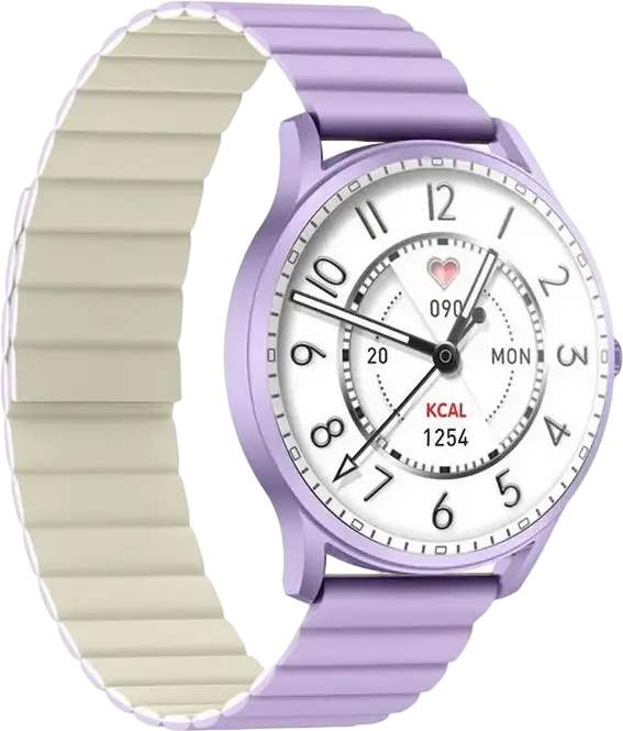 Kieslect Lora Women's Smartwatch, Violet, 3D Semi-AMOLED Round Display, Aluminum Alloy Case, Bluetooth Calling, IP68 Waterproof, Heart Rate, 70+ Sports Modes