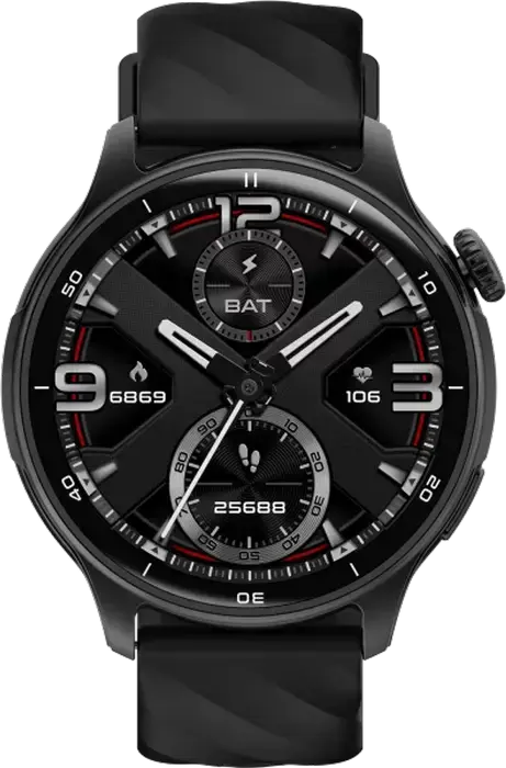 Proove Terra Smartwatch, 1.43" AMOLED Display, GPS, Heart Rate & SpO2 Sensors, 3 ATM Water Resistant, Bluetooth 5.2, Silicone Strap, Color: Black