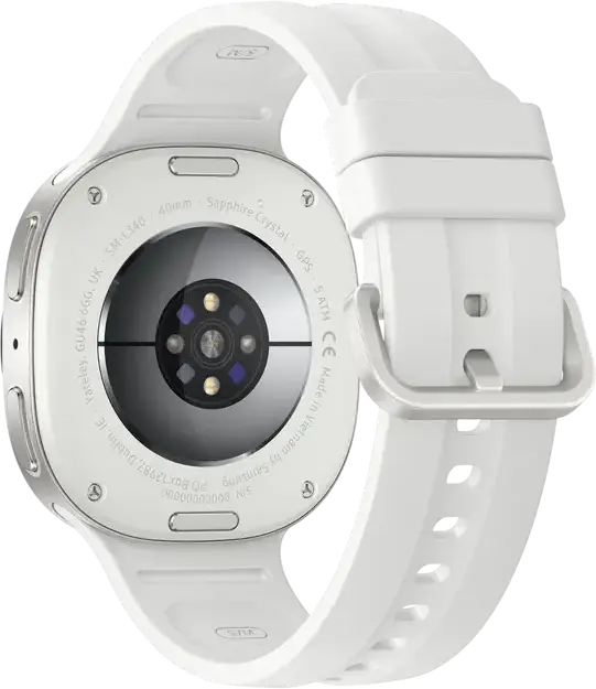 Smartwatch Samsung Galaxy Watch 9 SM-L340 40mm, Snapdragon SW6100 Wear Elite, 2GB RAM, 32GB, Super AMOLED Cristal Safir, IP68, ECG, Presiune Arterială, Bej