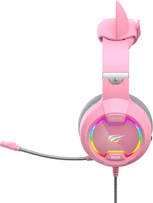Casca Gaming Havit Gamenote H2233d, Căști Over-Ear cu RGB și Urechi de Pisică Demontabile, Difuzoare 50mm, Microfon Omnidirecțional, Jack 3.5mm și USB pentru PC, Mac, PS4, Xbox