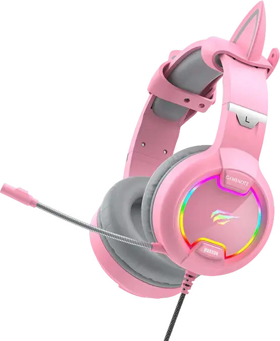 Casca Gaming Havit Gamenote H2233d, Căști Over-Ear cu RGB și Urechi de Pisică Demontabile, Difuzoare 50mm, Microfon Omnidirecțional, Jack 3.5mm și USB pentru PC, Mac, PS4, Xbox