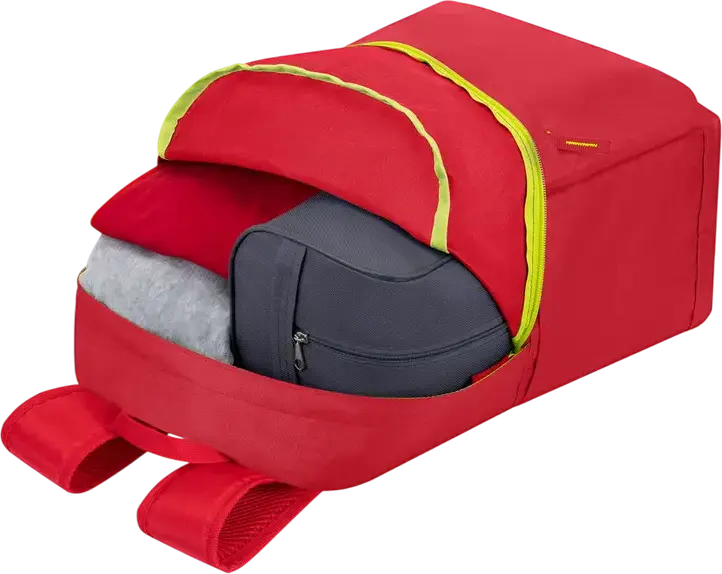 Rucsac Urban Rivacase 5562 Lite, Roșu, Poliester Rezistent la Apă, Compartiment Laptop până la 15.6", Capacitate 24L, Buzunar frontal cu Fermoar, Unisex