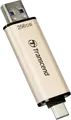 Transcend JetFlash 930C Dual USB 3.2 Gen 1 Type-A and Type-C Flash Drive, 256 GB, 3D NAND, up to 420MB/s Read and 400MB/s Write, OTG Support, Gold