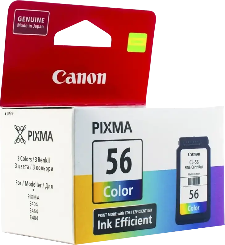Canon CL-56 Tri-Color Ink Cartridge (1 Pack, Standard Capacity) for PIXMA E404 E464 E484, FINE Pigment-based Inkjet Technology, 12ml Volume, 300 Page Yield
