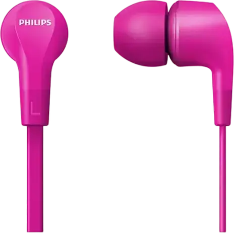Проводные внутриканальные наушники Philips TAE1105PK, динамические неодимовые драйверы 8.6 мм, позолоченный разъем 3.5 мм, встроенный микрофон и пульт, розовый