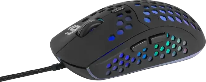 Gembird RAGNAR-RX400 RGB Gaming Mouse, Optical Sensor up to 7200 DPI, 6 Buttons, Honeycomb Ergonomic Design, Braided Cable, Color: Black