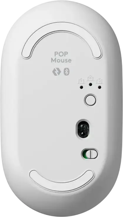 Logitech POP Mouse Wireless Bluetooth Compact Mouse, White, 4000 DPI, Silent Clicks, Dedicated Emoji Button, Ambidextrous Fingertip Grip, 104.8 x 59.4 x 35.2 mm