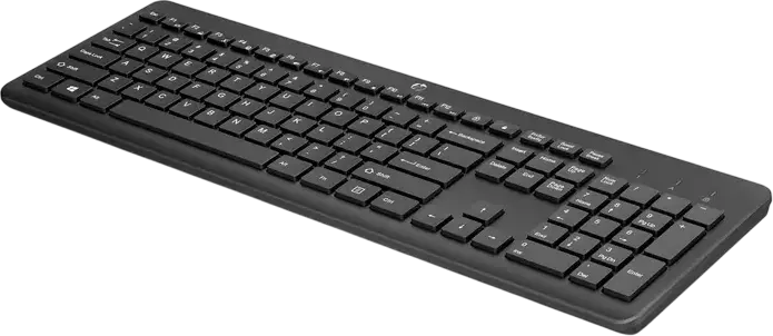 HP 230 Wireless Keyboard, Full-size Membrane Chiclet Design, 2.4 GHz USB RF Connection, Quiet Low-profile Keys, Black, 440 x 146.2 x 27.6 mm