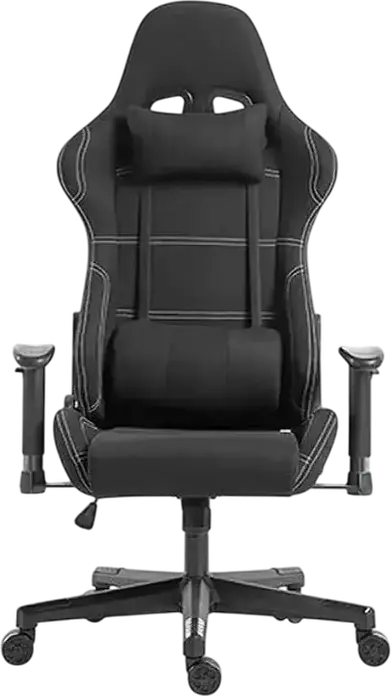 Lumi CH06-14 Gaming Chair, Mesh and Fabric, Breathable Mesh Backrest, 2D Adjustable Armrests, Class 3 Gas Lift, Steel Frame, Max Load 150kg, Recline 150°, Black