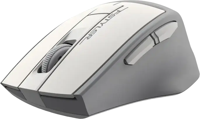 A4Tech Fstyler FG30S Wireless Silent Mouse, White/Grey, 2.4 GHz, Adjustable 1200/1600/2000 DPI, Ergonomic Anti-Slippery Grip, Auto Power Saving, USB Receiver