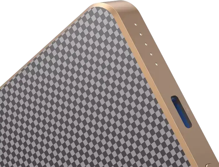 Proove Carbon Slim 20W Power Bank 5000mAh, Gold, PD3.1 QC3.0 Fast Charging, 15W Wireless Qi Charging, Kevlar and Aluminum Alloy, Ultra Slim Portable Battery