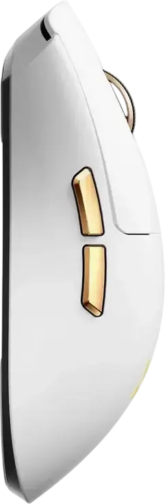 Mouse Gaming MCHOSE K7 Ultra Tri-mod, Alb Gold, Senzor PixArt PAW3950 42K DPI, Polling Rate 8000Hz, Switch-uri Omron, Greutate 59g, Picioare PTFE, Wired/Wireless, cu Doc de Încărcare Magnetic