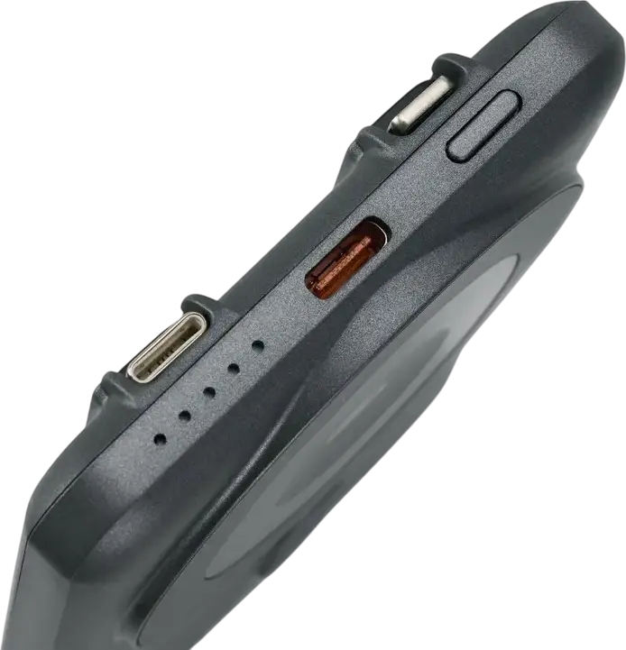 Rivacase VA2607 Magnetic Wireless Power Bank 5000mAh 22.5W Fast Charge with Built-in USB-C & Lightning Cables, MagSafe and iWatch Charging, Stand, Color: Black