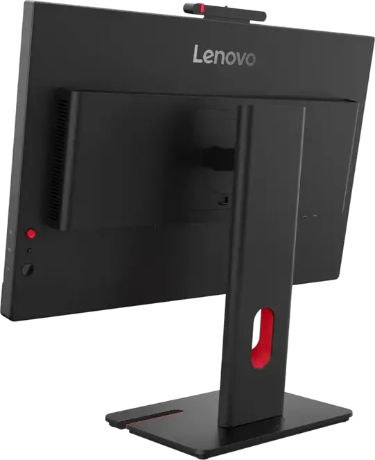 Lenovo ThinkVision T24-4v 23.8" FHD IPS Monitor, 1920x1080, 5MP IR+RGB Webcam Windows Hello, HDMI DP VGA, Height Adjustable Stand, Eclipse Black