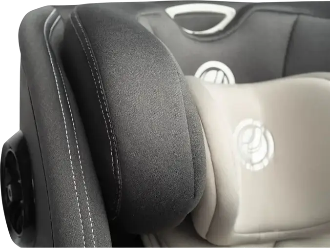 Caretero Fortis i-Size 360 Degree Swivel Car Seat, Antibacterial Polyester, ISOFIX with Stability Leg, ECE R129/02, 40-150 cm / 0-36 kg, 5-Point Harness, Grey