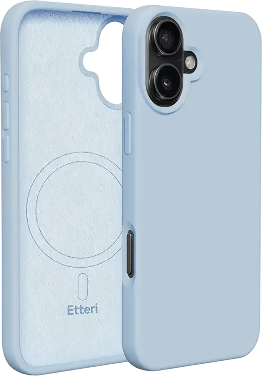Husă Etteri Silicone Mag case pentru iPhone 16 Plus, Albastru deschis