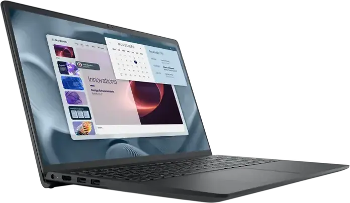 Laptop Dell Pro 15 Essential PV15255, AMD Ryzen 5 7520U, 8GB LPDDR5 RAM, SSD 512GB NVMe, Ecran 15.6" FHD IPS 120Hz, Radeon 610M, Ubuntu Linux, Carbon Black