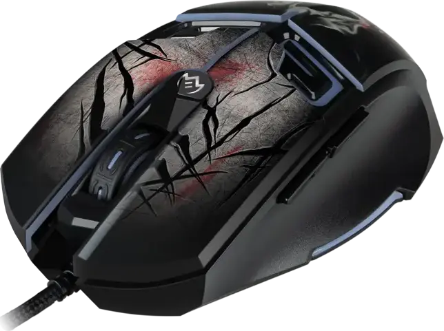 SVEN RX-G805 Wired Optical Gaming Mouse, 500-8000 DPI Adjustable, 6 Programmable Macro Buttons, Dynamic Backlight, Braided Cable, Ergonomic Black