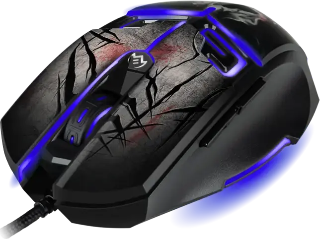 SVEN RX-G805 Wired Optical Gaming Mouse, 500-8000 DPI Adjustable, 6 Programmable Macro Buttons, Dynamic Backlight, Braided Cable, Ergonomic Black