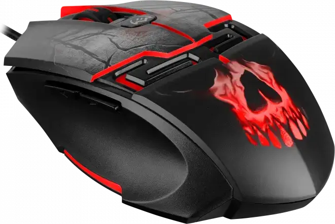 SVEN RX-G805 Wired Optical Gaming Mouse, 500-8000 DPI Adjustable, 6 Programmable Macro Buttons, Dynamic Backlight, Braided Cable, Ergonomic Black
