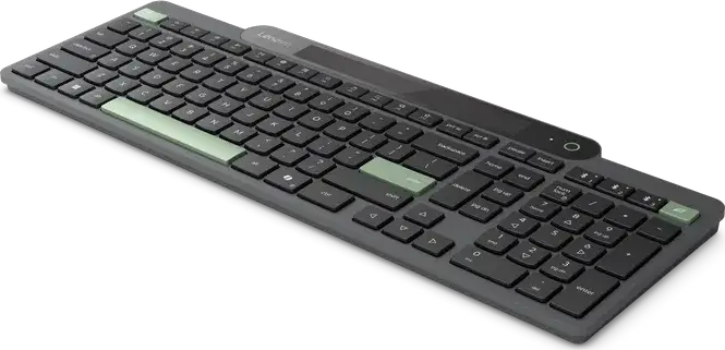 Беспроводная клавиатура Lenovo 4Y41R69504 с самозарядкой Bluetooth, солнечная панель и USB Type-C, мембранные клавиши, черная, 420 x 151 x 16 мм