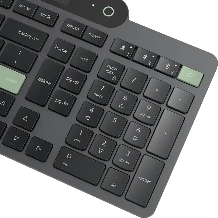 Беспроводная клавиатура Lenovo 4Y41R69504 с самозарядкой Bluetooth, солнечная панель и USB Type-C, мембранные клавиши, черная, 420 x 151 x 16 мм