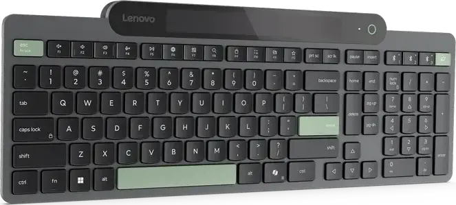 Беспроводная клавиатура Lenovo 4Y41R69504 с самозарядкой Bluetooth, солнечная панель и USB Type-C, мембранные клавиши, черная, 420 x 151 x 16 мм