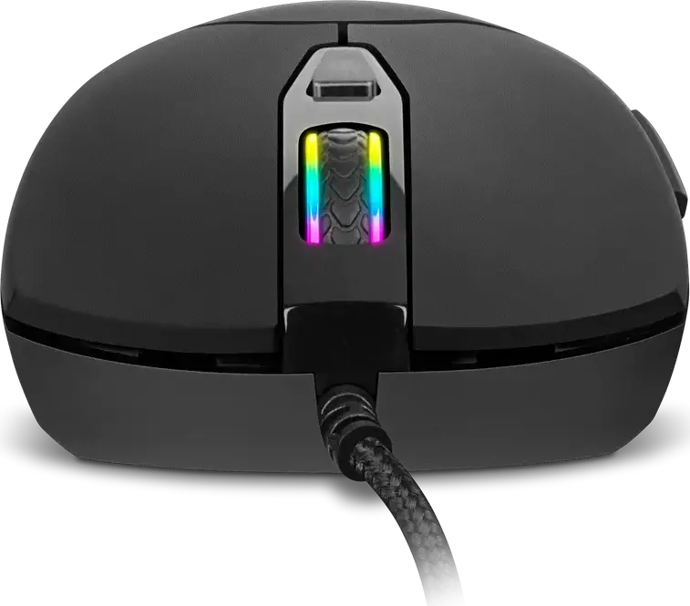 SVEN RX-G840 Wired Gaming Mouse, USB Interface, Optical Sensor 200-7200 DPI, 6 Programmable Buttons with Macros, RGB Backlight, On-board Memory, Braided Cable, Black