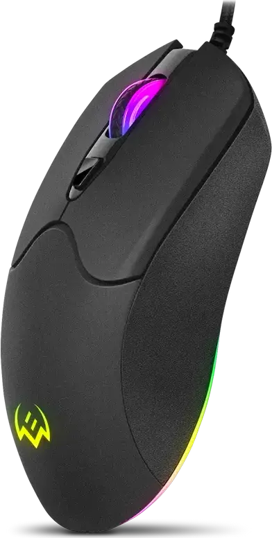 SVEN RX-G840 Wired Gaming Mouse, USB Interface, Optical Sensor 200-7200 DPI, 6 Programmable Buttons with Macros, RGB Backlight, On-board Memory, Braided Cable, Black