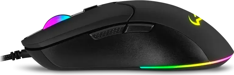 SVEN RX-G840 Wired Gaming Mouse, USB Interface, Optical Sensor 200-7200 DPI, 6 Programmable Buttons with Macros, RGB Backlight, On-board Memory, Braided Cable, Black