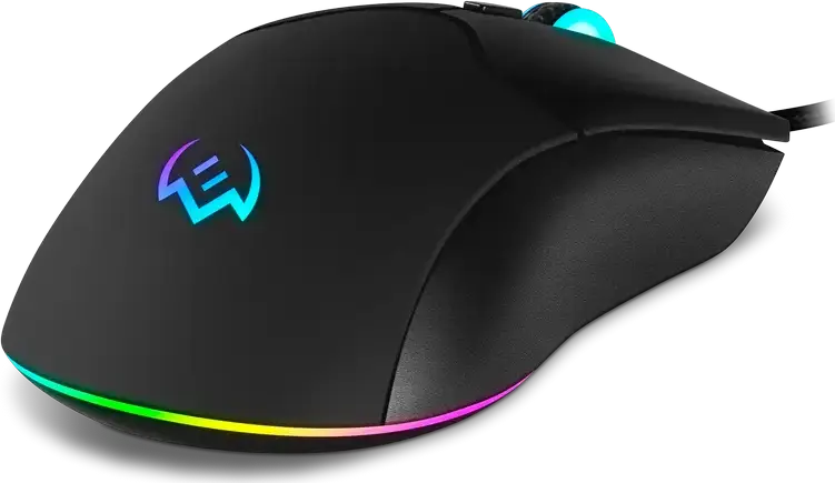 SVEN RX-G840 Wired Gaming Mouse, USB Interface, Optical Sensor 200-7200 DPI, 6 Programmable Buttons with Macros, RGB Backlight, On-board Memory, Braided Cable, Black