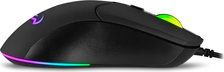 SVEN RX-G840 Wired Gaming Mouse, USB Interface, Optical Sensor 200-7200 DPI, 6 Programmable Buttons with Macros, RGB Backlight, On-board Memory, Braided Cable, Black