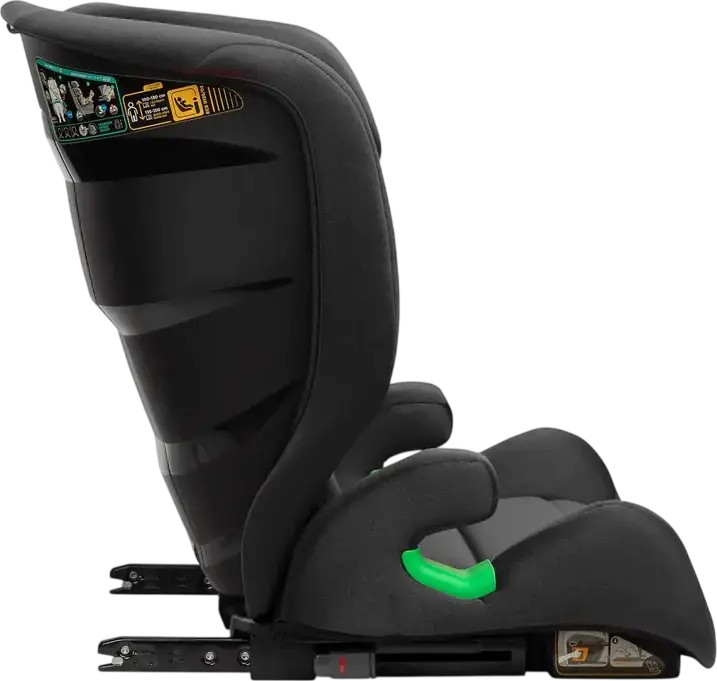 Caretero Nimbus Car Seat Group 2/3, Black, i-Size ECE R129, 15-36 kg, 100-150 cm, 4-12 Years, Isofix and Belt Installation, 11-Position Adjustable Headrest
