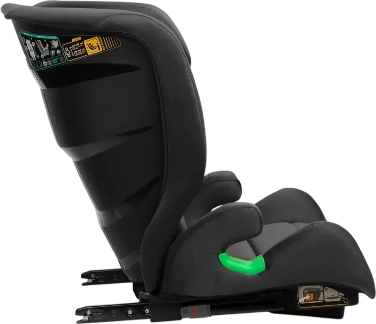 Caretero Nimbus Car Seat Group 2/3, Black, i-Size ECE R129, 15-36 kg, 100-150 cm, 4-12 Years, Isofix and Belt Installation, 11-Position Adjustable Headrest